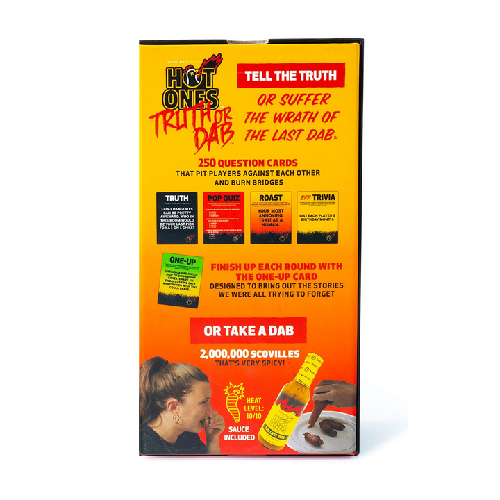 VR Distribution Hot Ones Truth Or Dab Back Of Box Blurb | Merchants Homewares