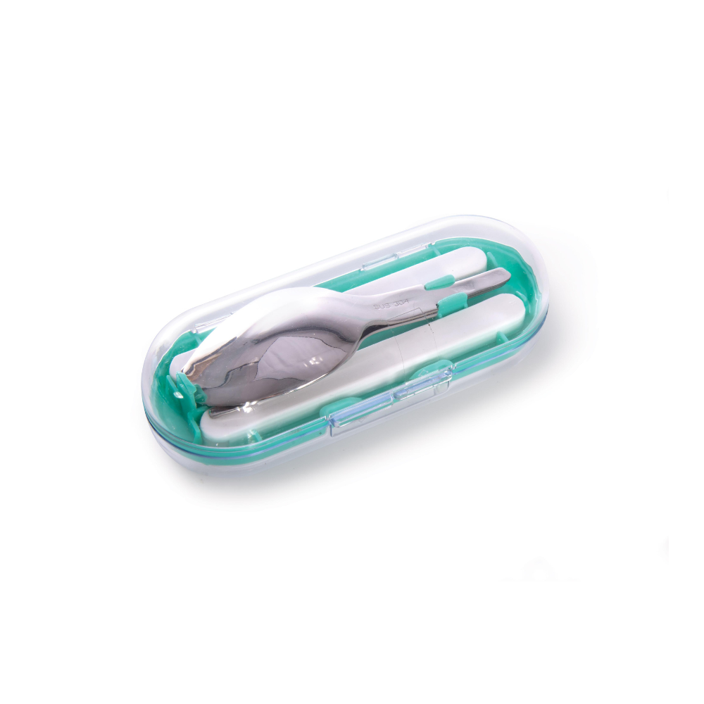 IS Albi For The Earth Collapsible Cutlery Set Aqua | Merchants Homewares