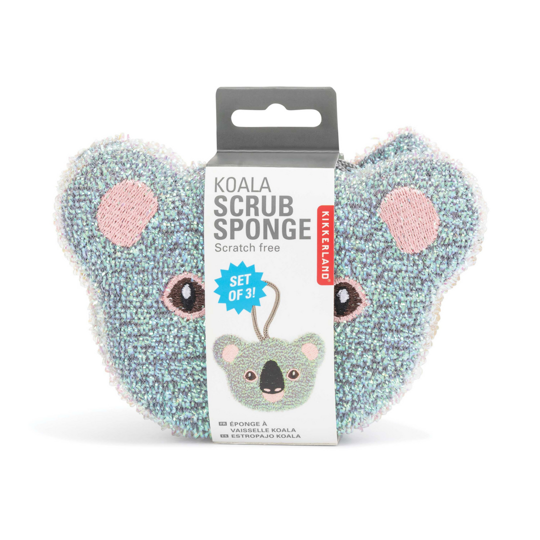 IS Kikkerland Koala Sponges Set of 3 Grey | Merchants Homewares
