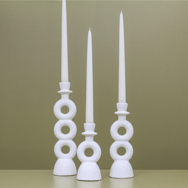 Indigo Love Adolfo Candlestand Large White Lifestyle | Merchants Homewares