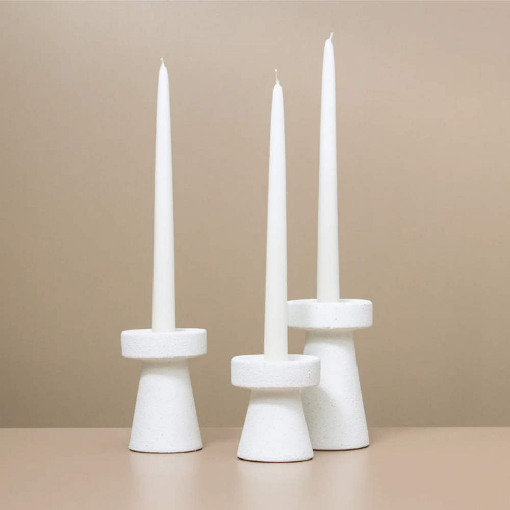 Indigo Love Bonnie Candlestand Medium White Lifestyle | Merchants Homewares