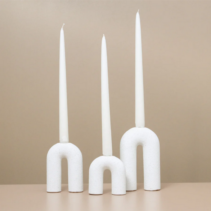 Indigo Love Halley Candlestand Large White Lifestyle | Merchants Homewares