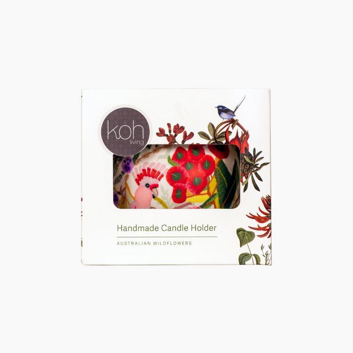 Koh Living Tea Light Candle Holder Flowering Gum packaged | Merchants Homewares