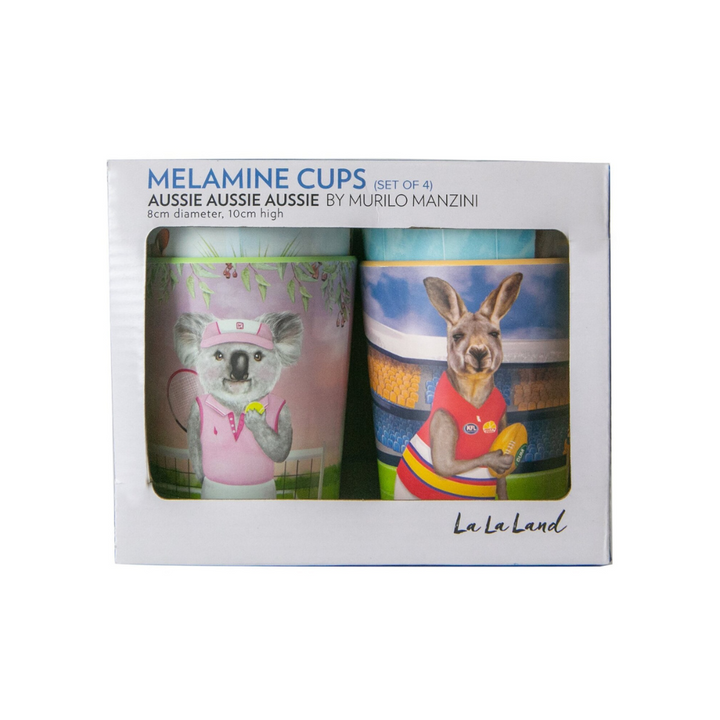 La La Land Set of 4 Cups Aussie Aussie Aussie Packaged | Merchants Homewares