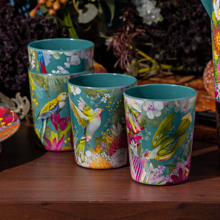 La La Land Set of 4 Cups Bush Blooms Lifestyle | Merchants Homewares