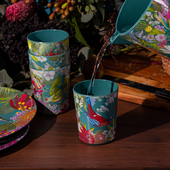 La La Land Set of 4 Cups Bush Blooms Lifestyle | Merchants Homewares
