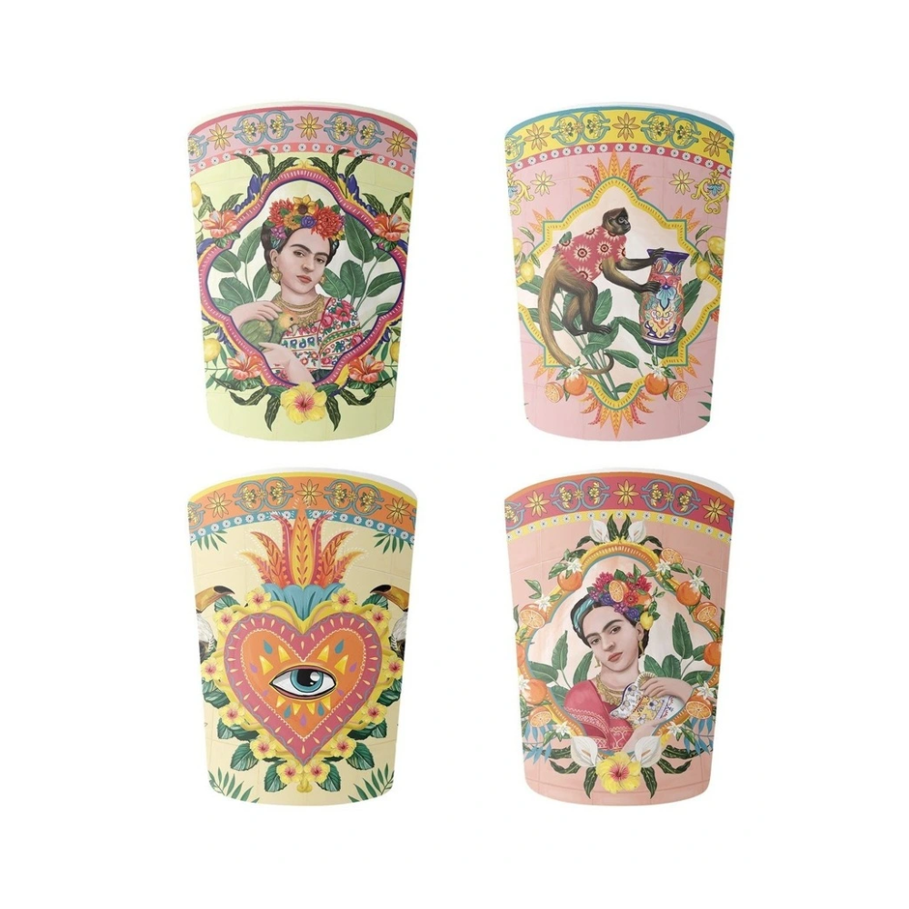 La La Land Set of 4 Cups Mexican Folklore | Merchants Homewares