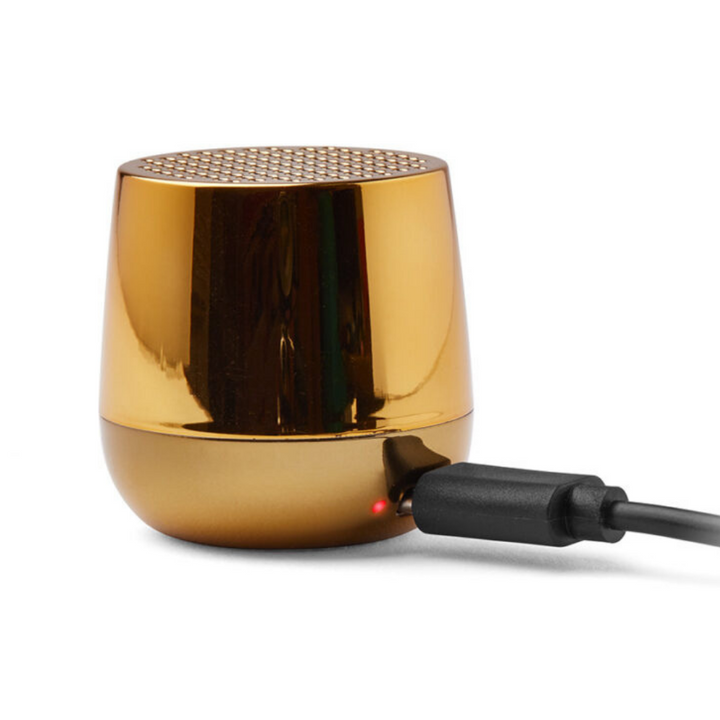 Lexon MINO Bluetooth Speaker Chrome Gold Charging | Merchants Homewares