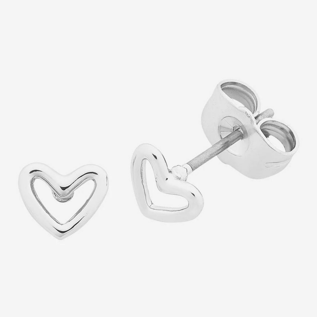 Liberté | Petite Heart Silver Earrings | Merchant Homewares
