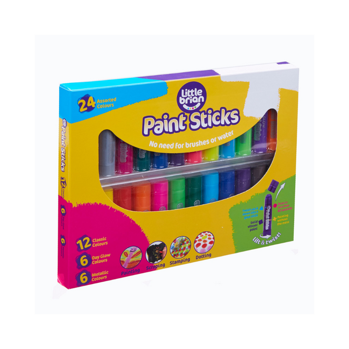 Little Brian Paint Sticks 24 Pack Assorted Colours | Merchants Homewares