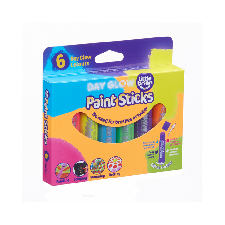 Little Brian Paint Sticks 6 Pack Day Glow Colours | Merchants Homewares