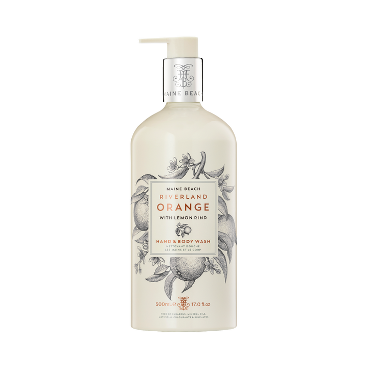 Maine Beach Riverland Orange with Lemon Rind Hand & Body Wash 500ml open | Merchants Homewares