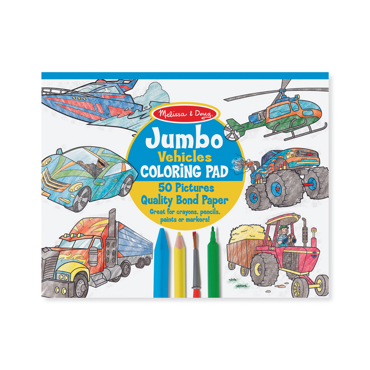 Melissa & Doug Jumbo Colouring Pad Vehicles | Merchants Homewares