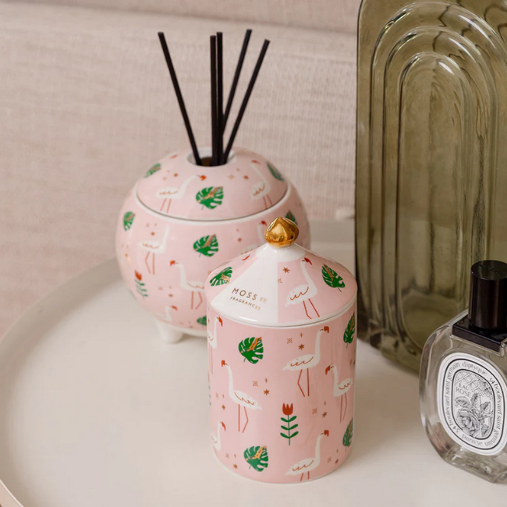 Moss St Pink Sugar Ceramic Diffuser Lifestyle | Merchants Homewares