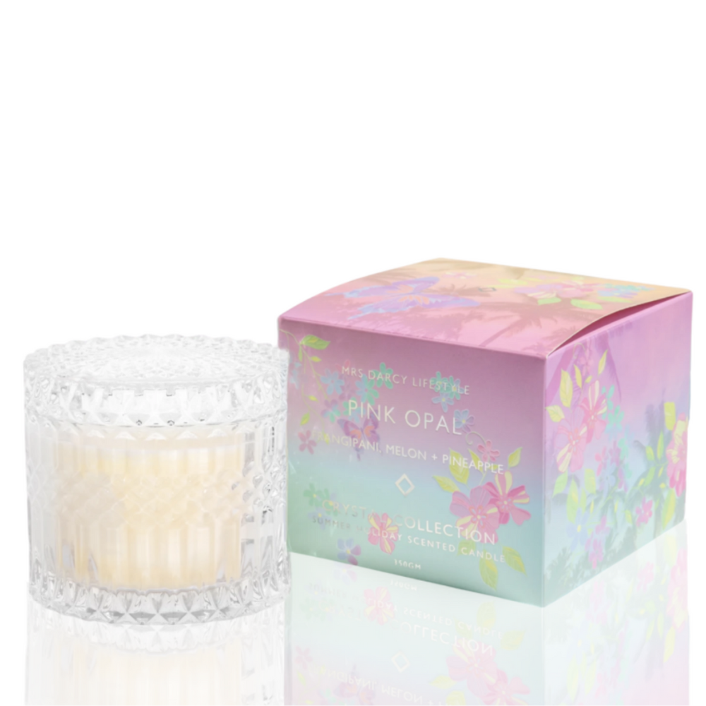 Mrs Darcy Pink Opal Crystal Candle | Merchants Homewares