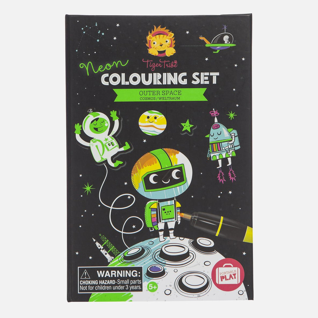 Tiger Tribe Neon Colouring Set - Outer Space Merchants homewares