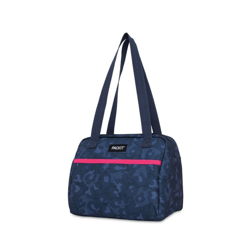 Packit Freezable Hampton Lunch Bag Heather Leopard Navy | Merchants Homewares