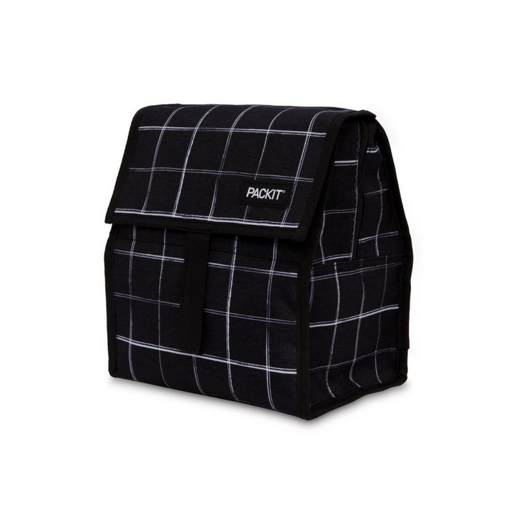 Packit Freezable Lunch Bag Black Grid | Merchants Homewares