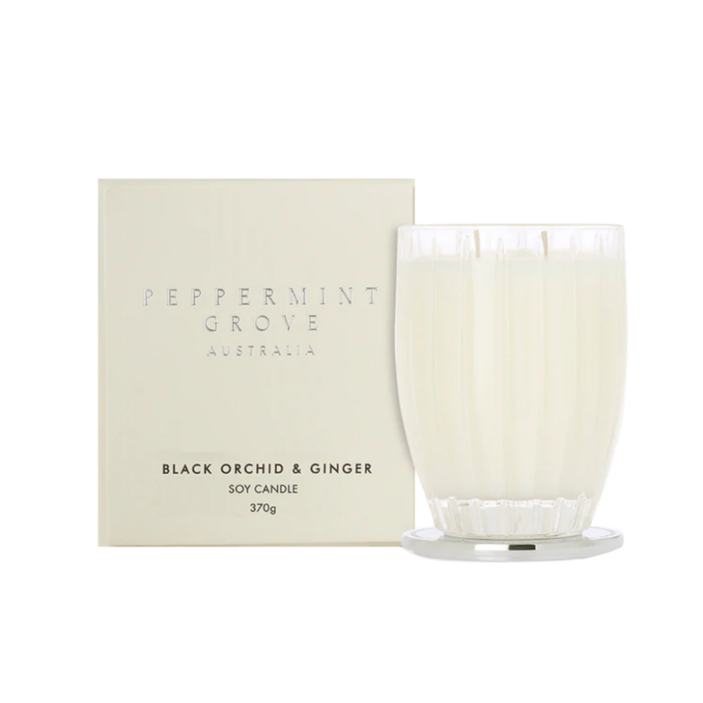 Peppermint Grove Black Orchid & Ginger Soy Candle 370g | Merchants Homewares