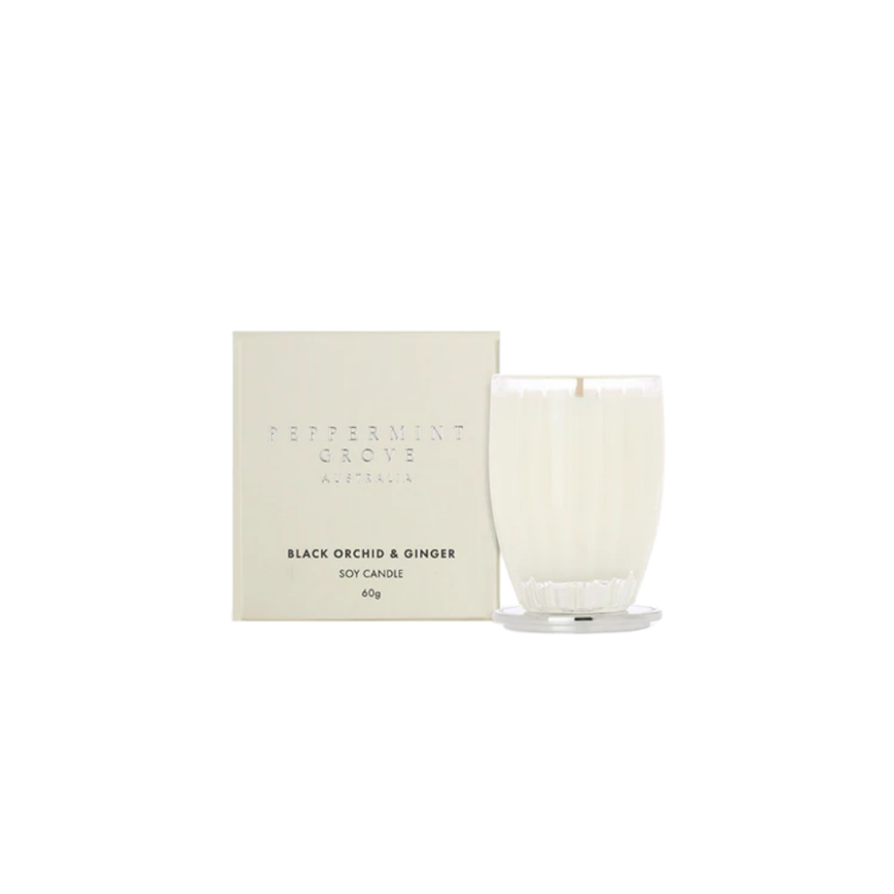 Peppermint Grove Black Orchid & Ginger Soy Candle 60g | Merchants Homewares