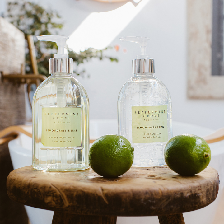 Peppermint Grove Hand and Body Wash and Sanitiser Lemongrass and Lime Lifestyle | Merchants Homewares