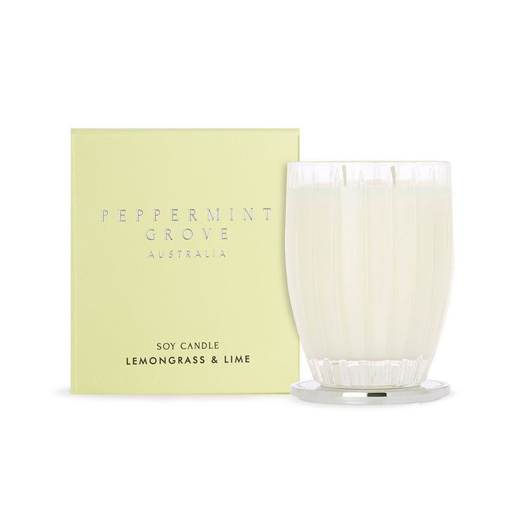 Peppermint Grove Large Soy Candle 350g Lemongrass And Lime | Merchants Homewares 