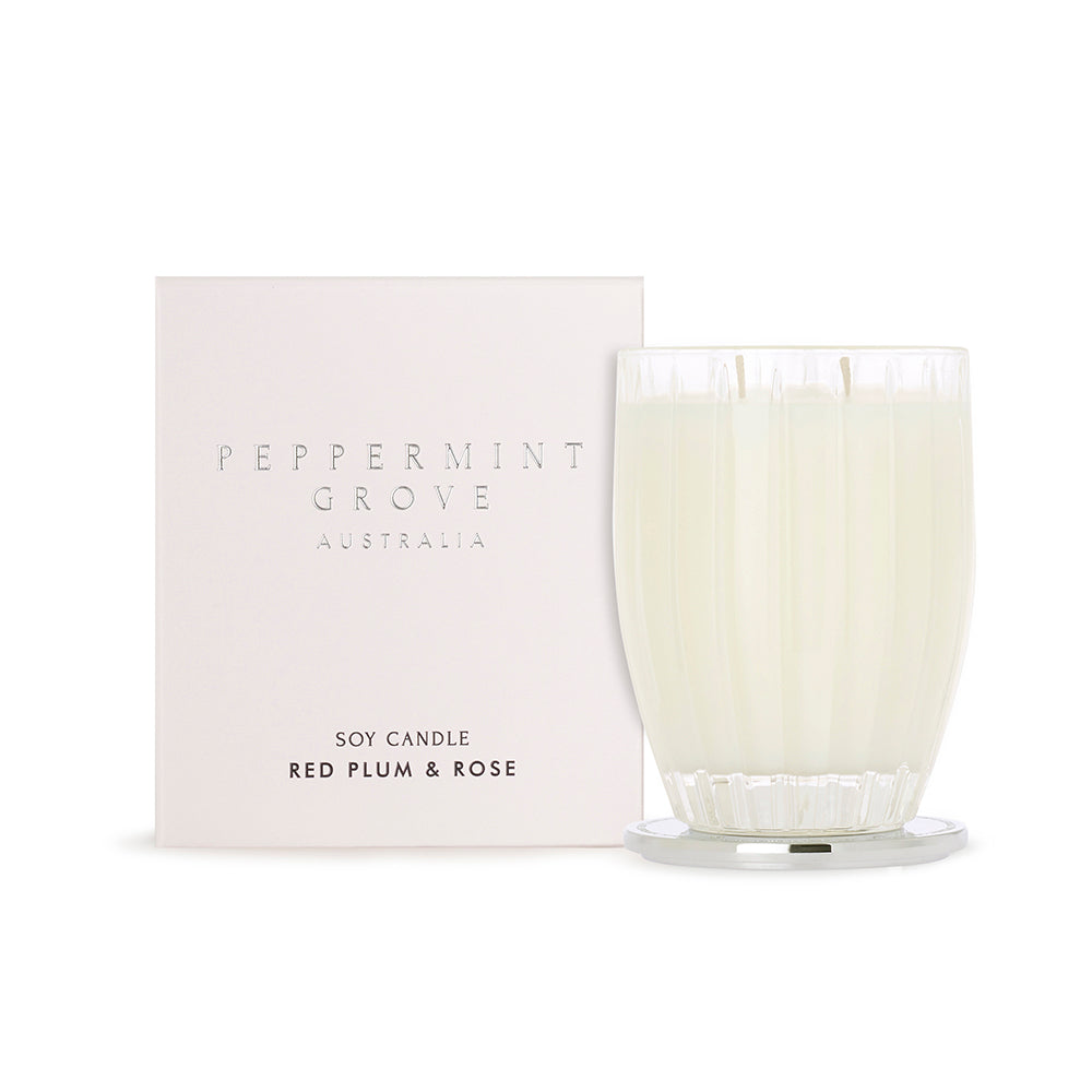 Peppermint Grove Large Soy Candle 350g Red Plum And Rose | Merchants Homewares 