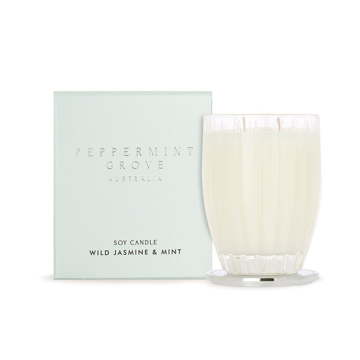 Peppermint Grove Large Soy Candle 350g Wild Jasmine And Mint | Merchants Homewares 