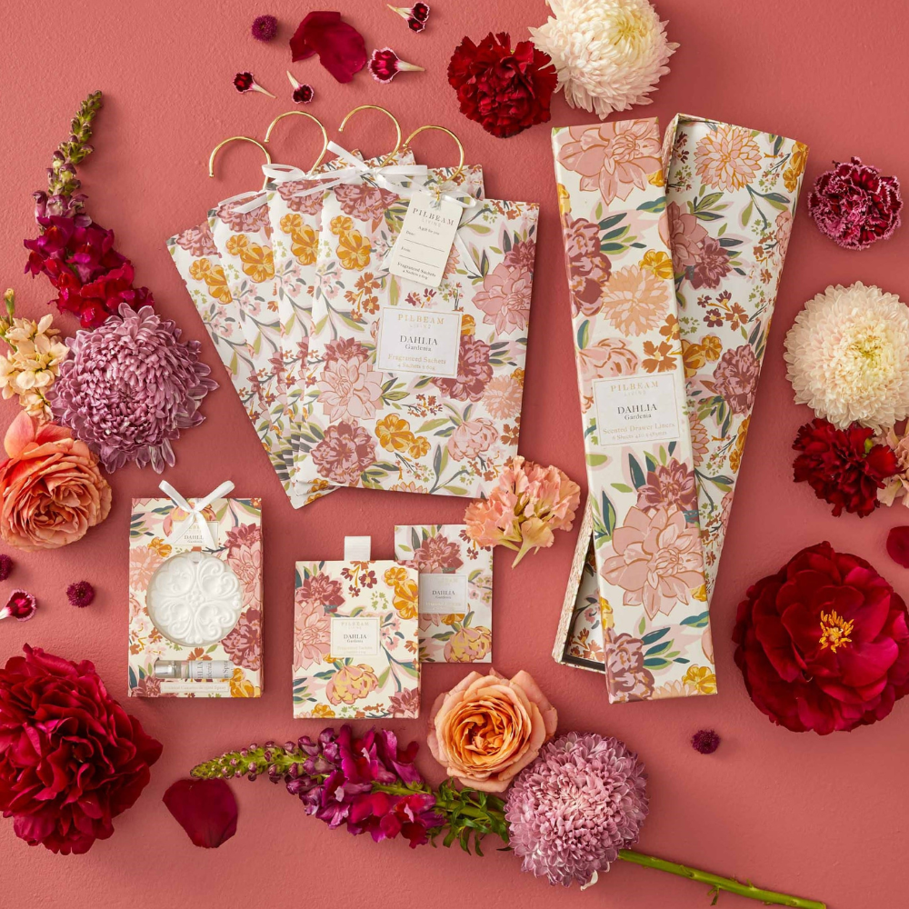 Pilbeam Dahlia Scented Drawer Liners Lifestyle | Merchants Homewares