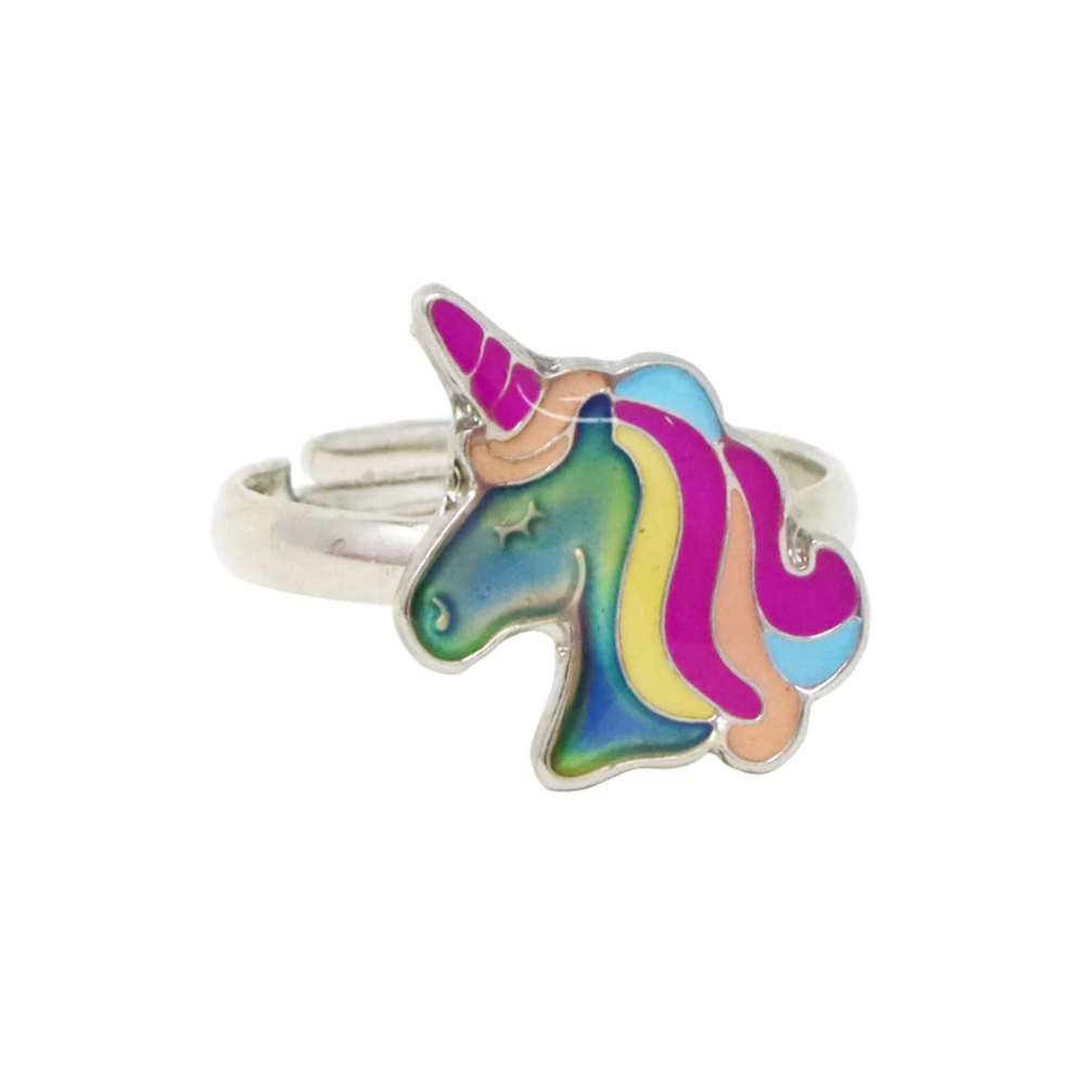 Pink Poppy Rainbow Fantasy Mood Rings Unicorn Head | Merchants Homewares