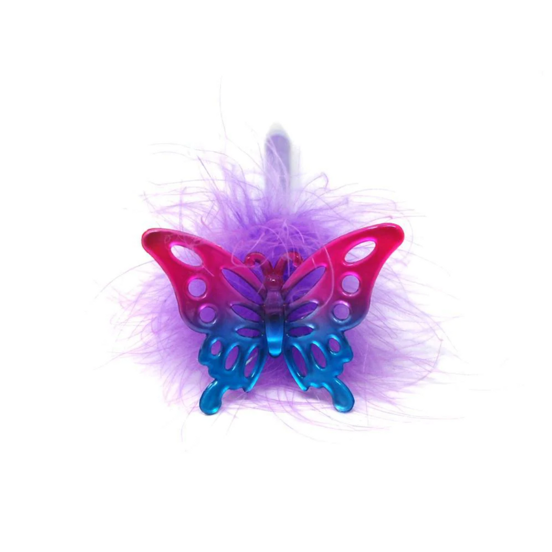 Pink Poppy Sparkle Butterfly Fluffy Pen Purple | Merchants Homewares