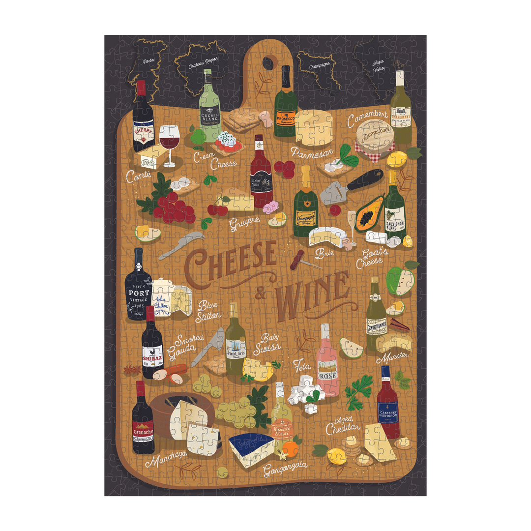 Ridley's Games Cheese & Wine Puzzle 500pc Puzzle Completed | Merchants Homewares