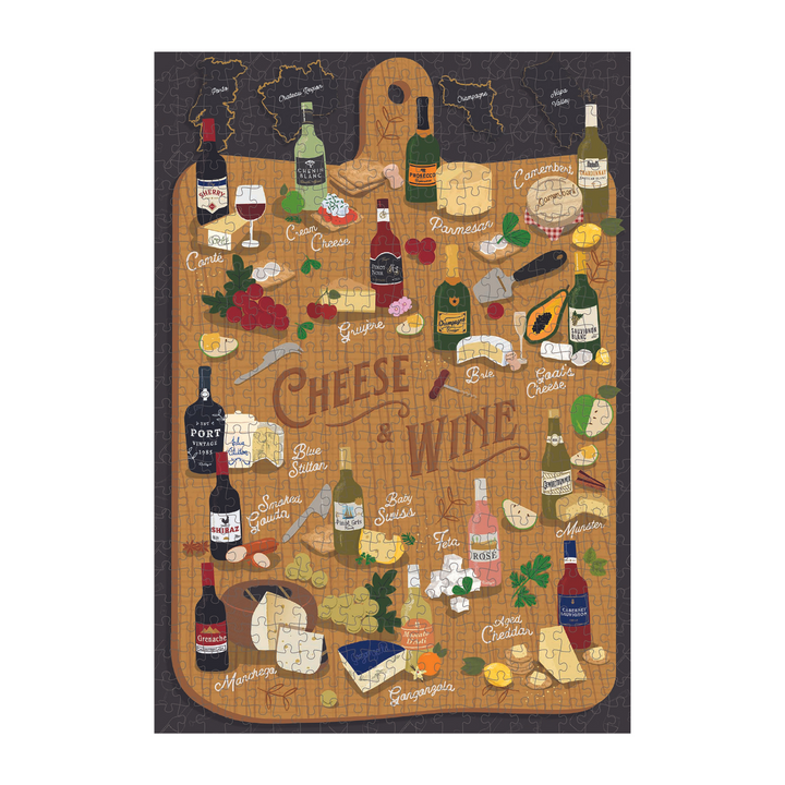 Ridley's Games Cheese & Wine Puzzle 500pc Puzzle Completed | Merchants Homewares