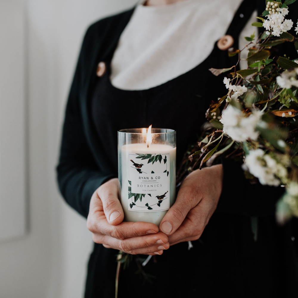 Ryan & Co Botanics Tea Garden Candle 300g Sage, Eucalyptus, Hyacinth, Lilac lifestyle | Merchants Homewares