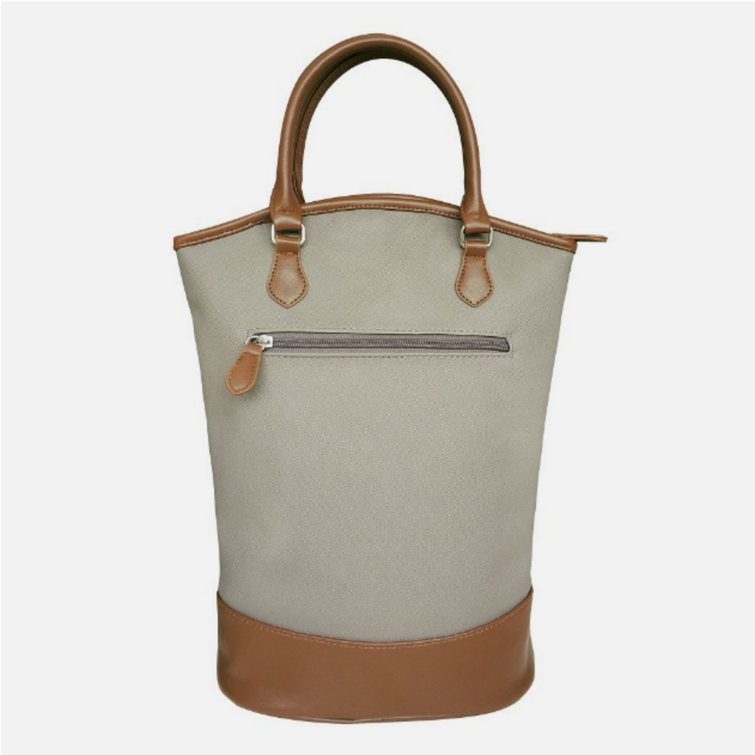 Sachi Insulated Double bottle Wine Tote Taupe | Merchant Homewares
