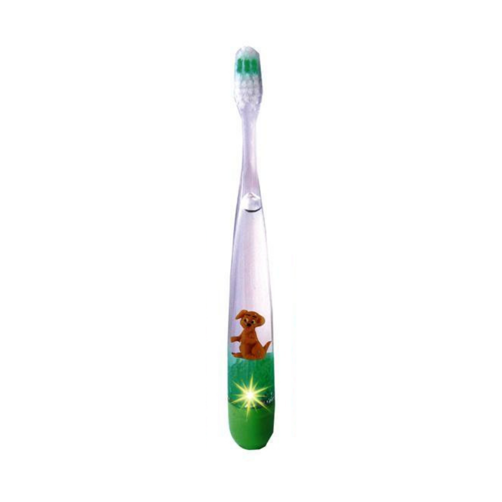 Star & Rose Animal Friends Flashing Toothbrush Green Dog | Merchants Homewares