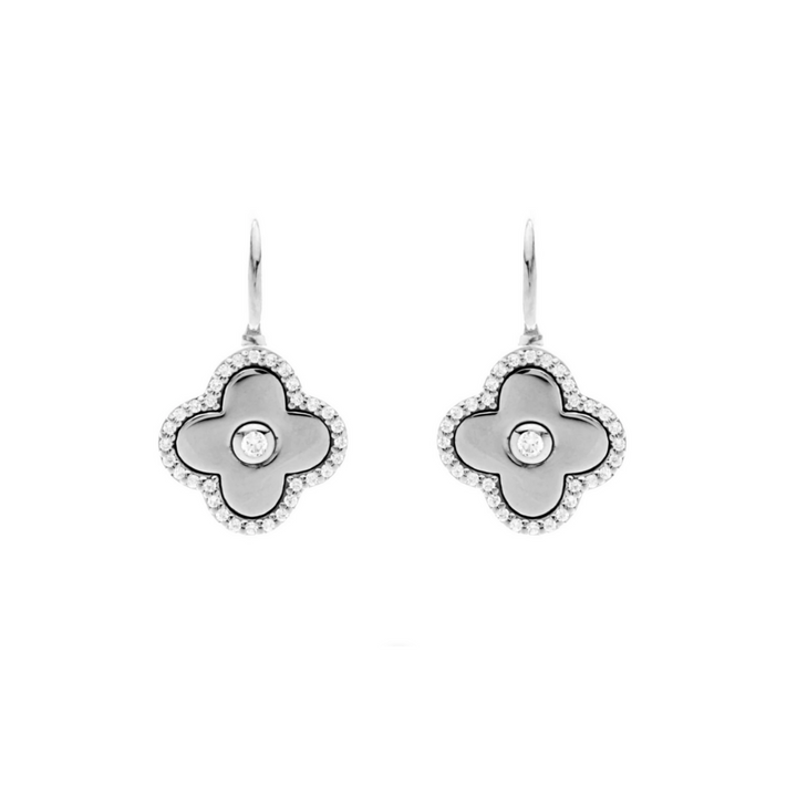 Sybella Flower Earrings Rhodium | Merchants Homewares