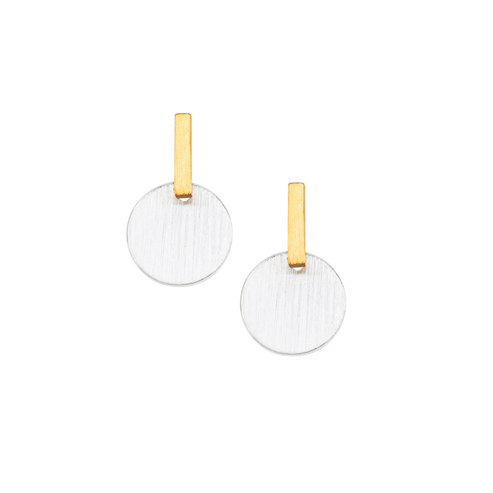 Tiger Tree Dot & Bar Earrings Silver Gold | Merchant Homewares