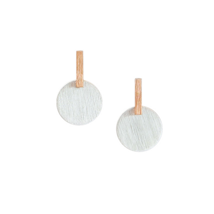 Tiger Tree Dot & Bar Earrings Silver Rose Gold | Merchant Homewares