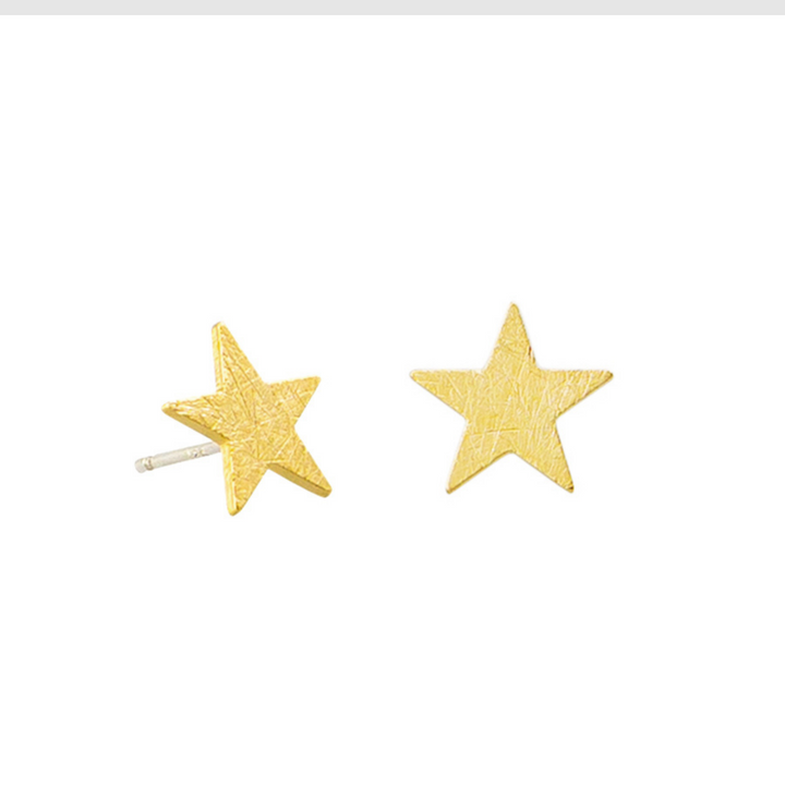 Tiger Tree Brushed Star Earrings Gold | Merchant Homewares