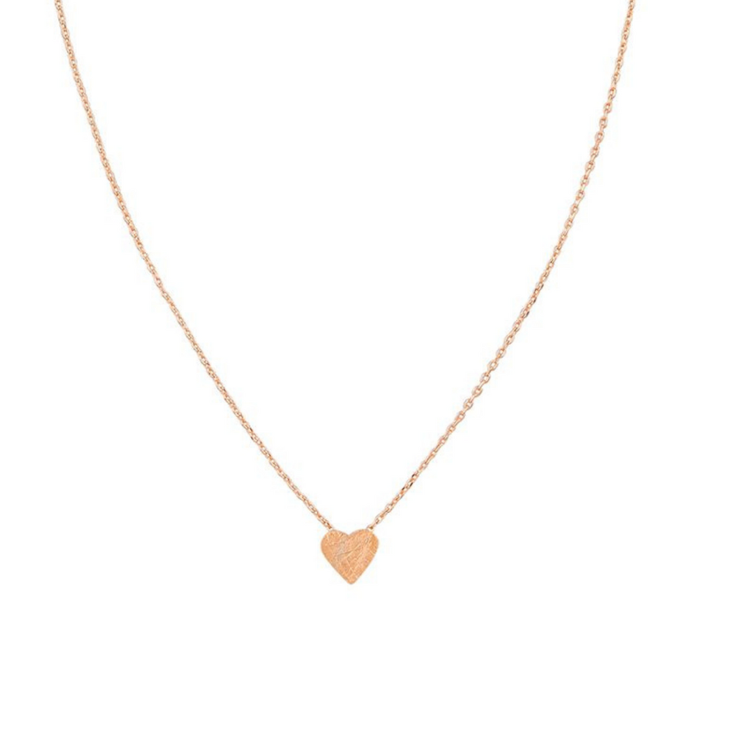 Tiger Tree Brushed Heart Necklace Rose Gold | Merchant Homewares
