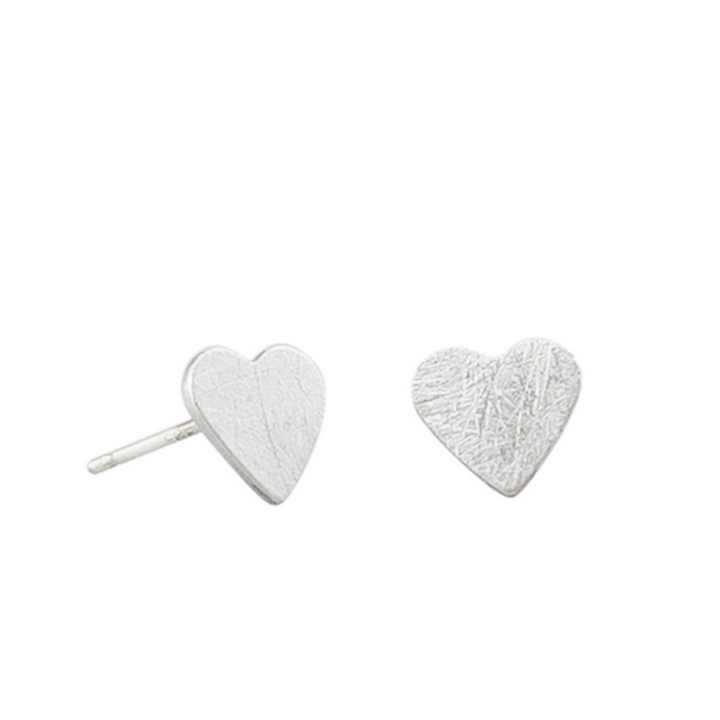 Tiger Tree Brushed Heart Earring Silver | Merchant Homewares