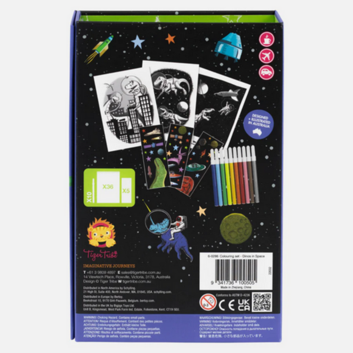 Tiger Tribe Dinos in Space Colouring Set | Merchants Homewares