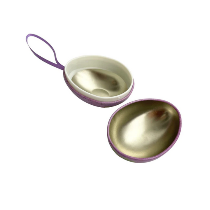 Tinco Madame Treacle Small Hanging Egg Tin Purple Open | Merchants Homewares