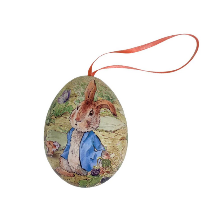 Tinco Peter Rabbit Small Hanging Egg Shape TIn Green | Merchants Homewares