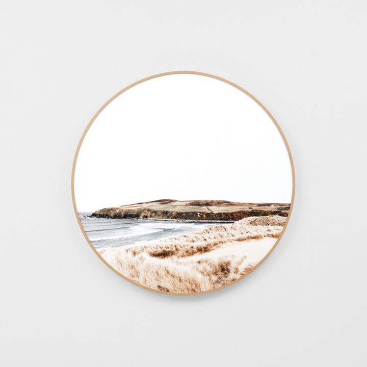 Warranbrooke Sandy Stroll Framed Canvas Circle | Merchants Homewares